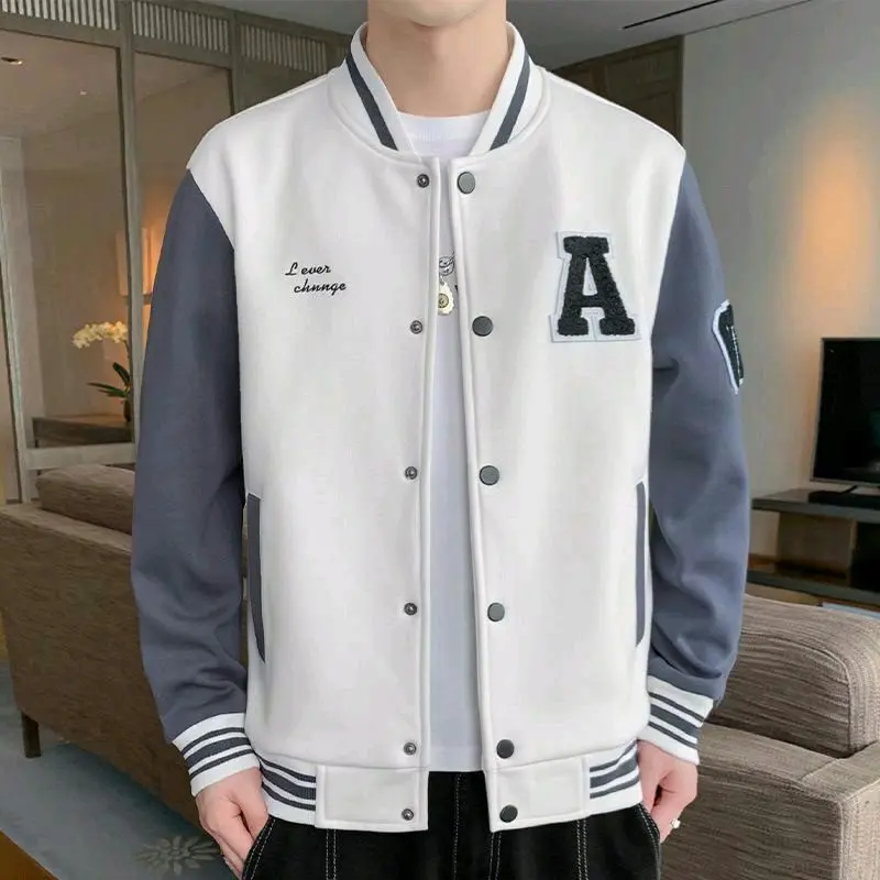 jaket varsity Baseball big size S M L Xl XXL xxxl XXXXL XXXXXL Fleece Keren Lembut Logo Nyaman Panjang Pria Bomber Distro Hitam Casual Sweater Biru Zipper