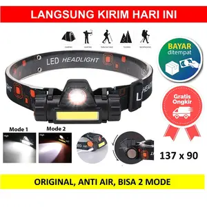Senter Kepala USB High Power LED Headlight Head Light Charger Head Lamp Headlamp Lampu Camping