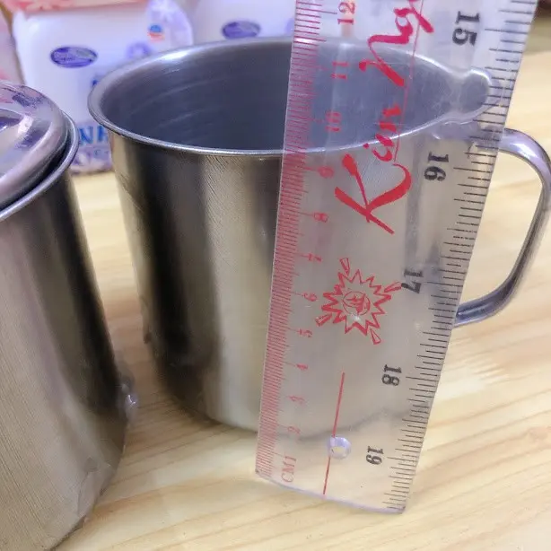 LY UỐNG NƯỚC INOX CÓ NẮP 10 cm ( 1 cái ) 8