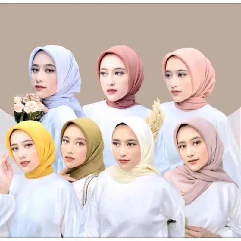 SEGI EMPAT PARIS JADUL 115x115//SEGI EMPAT KEKINIAN// TERLARIS//TERMURAH//  Bisnis Santai Katun Sore Hari Pernikahan Square Muslim Kerudung Semua musim Beige Hanya Boleh Dicuci Dengan Tangan Transparent ⁠polycotton warna pastel pink salem hijab pns segiti 0