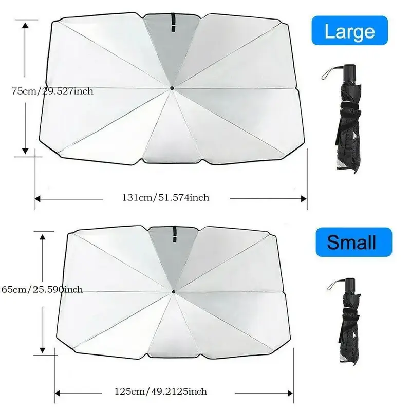 Portable UV Protection Car Parasol, 1 Count Foldable Car Windshield Sunshade, Durable Car Windscreen Sun Shade for Car Windshield 1