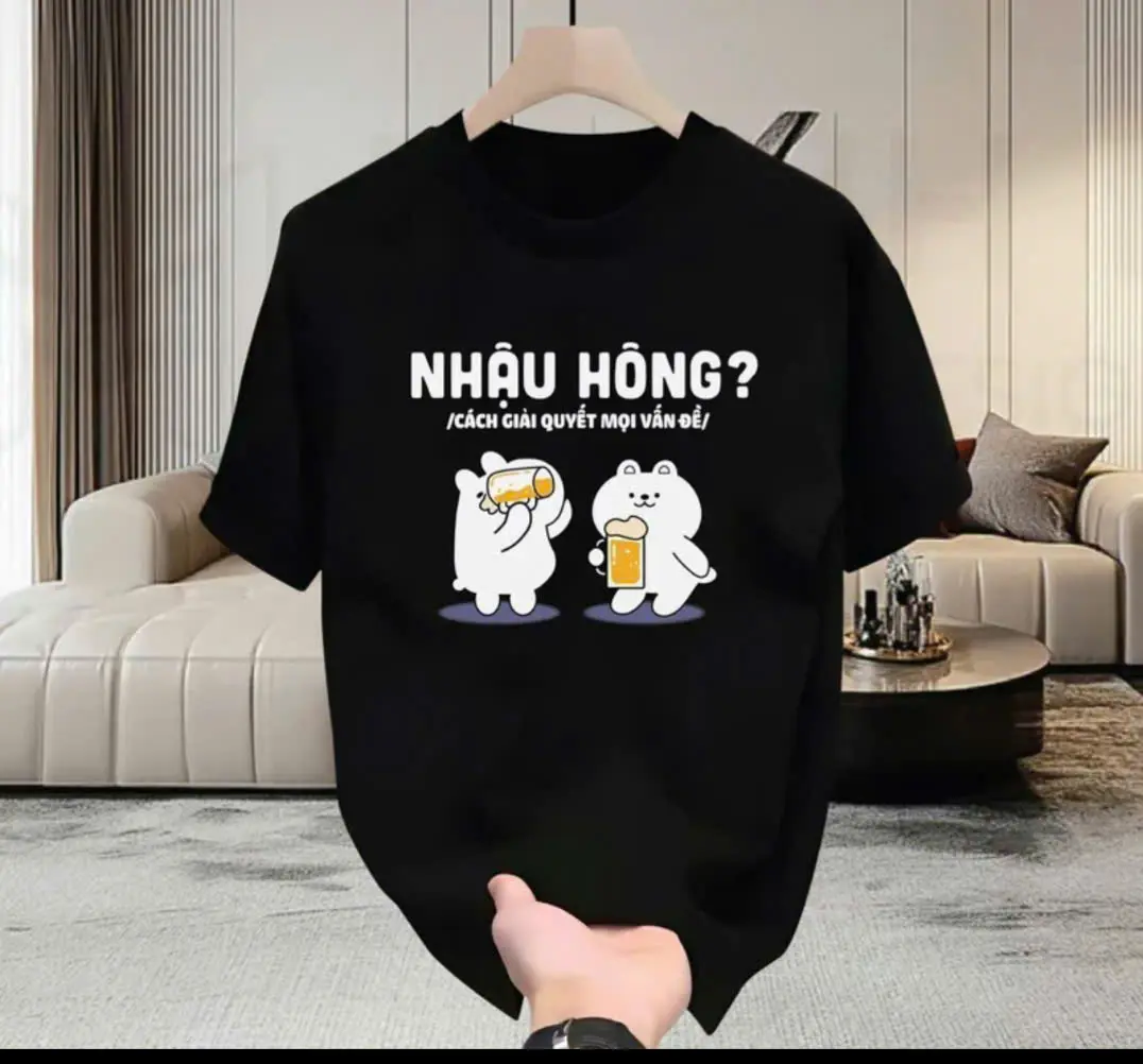 ÁO PHÔNG CỘC TAY NAM IN CHỮ NHẬU HÔNG HOTTREN.MẪU MỚI ĐANG THỊNH HÀNH