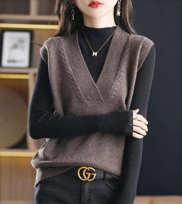 Product Introduction of Áo Vest Dệt Kim Cho Nữ, Hàng Mới Về Mùa Xuân Và Mùa Thu, Phong Cách Hàn Quốc, Cổ Chữ V, Không Tay, Áo Len, Ngắn, Màu Trơn Áo Ghi Lê Áo Bên Trong Và Bên Ngoài 18