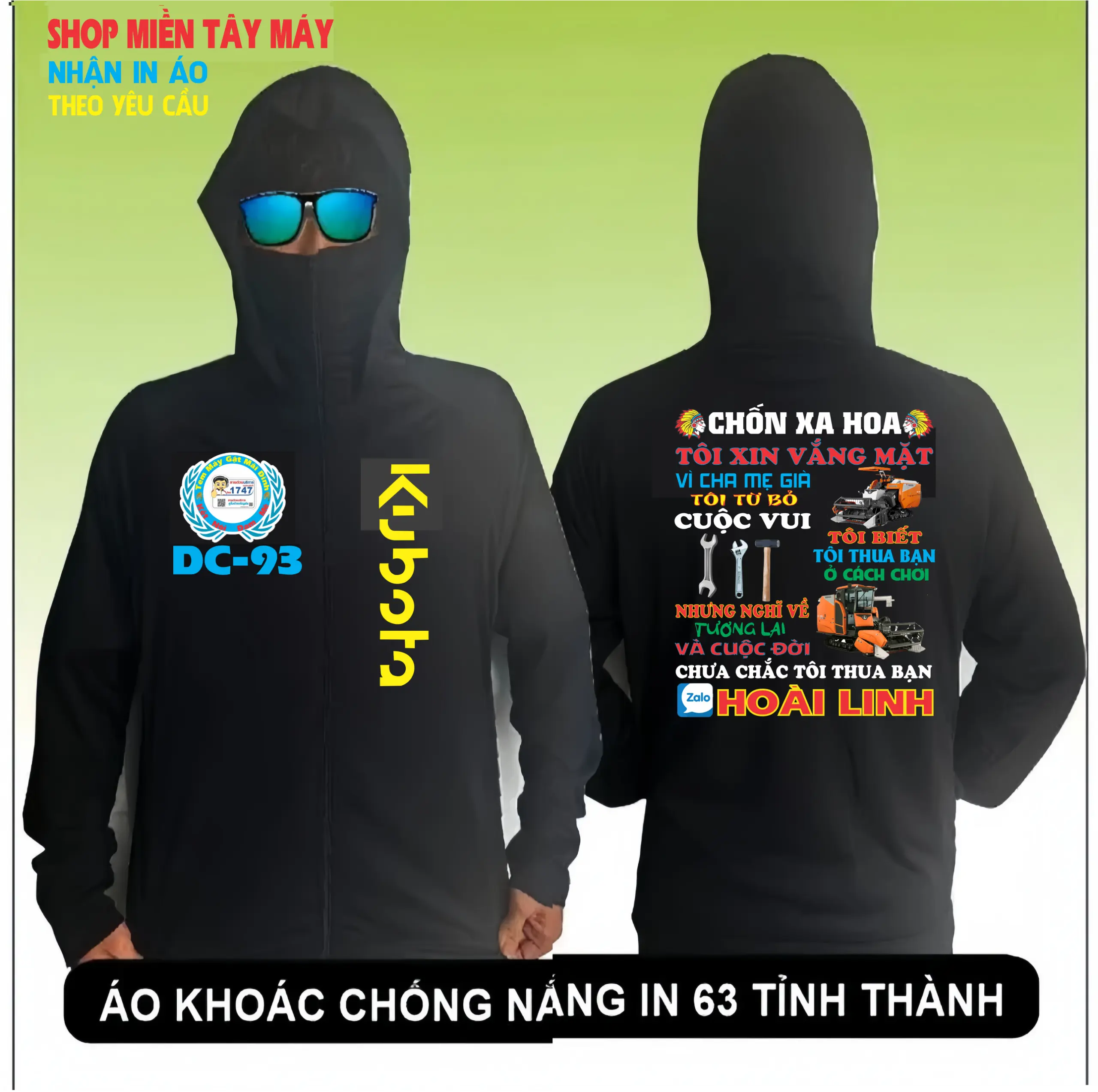 Áo Khoác Nam Áo Chống Nắng Nam In Tên Theo Yêu , nghề máy cắt, CHỐN XA HOA