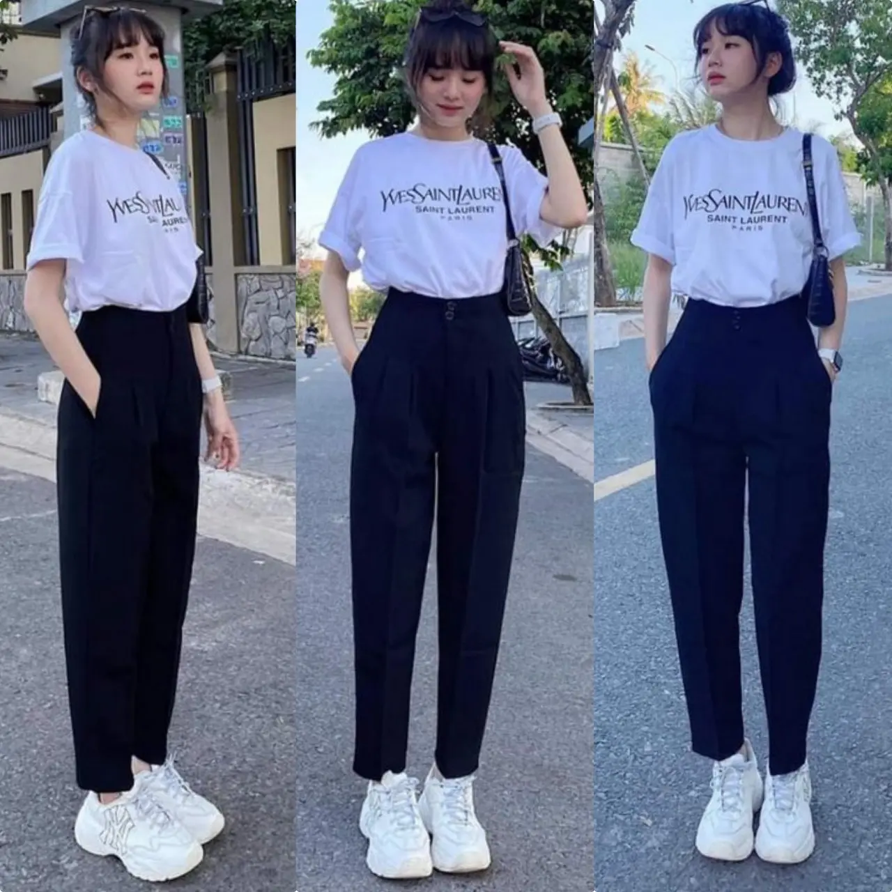 Quần Tây baggy 2 khuy chất tuyết mưa dày dặn mát Quần Tây - quần công sở đi làm, đi học,đi chơi Nữ Women Ong Pants
