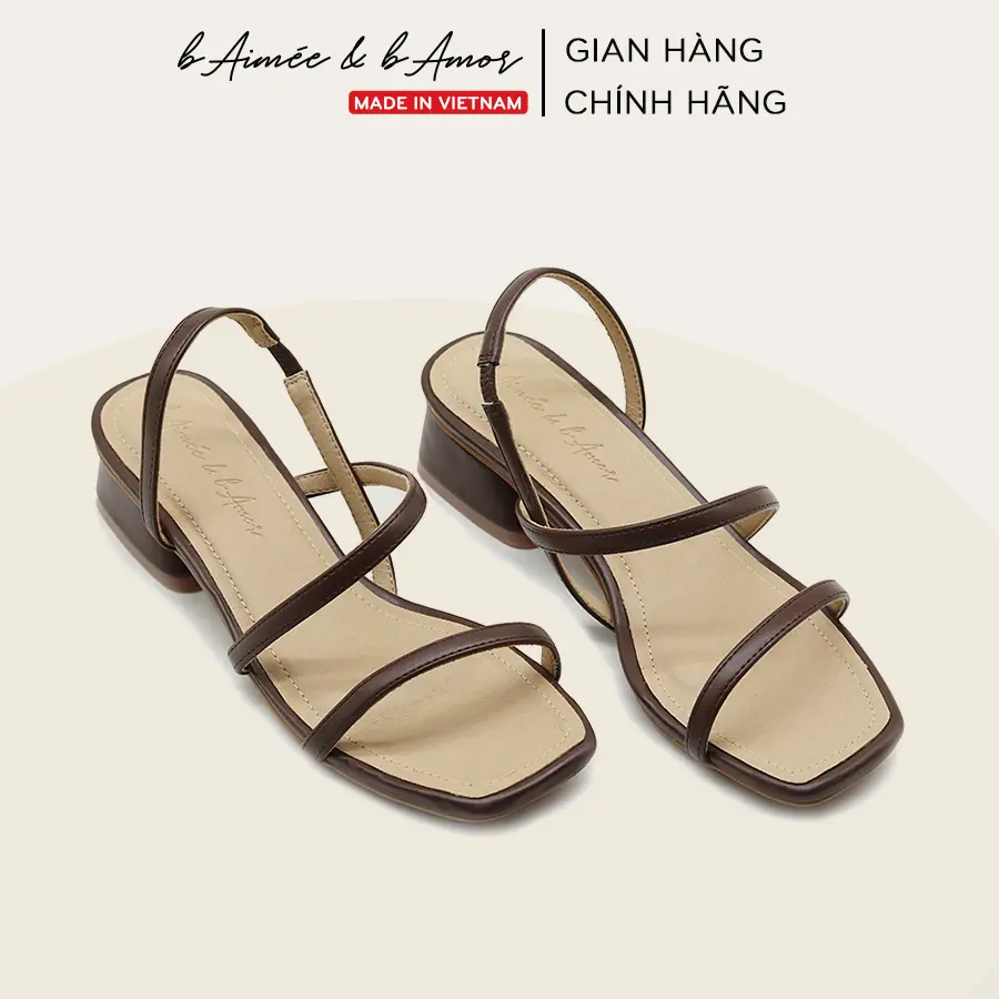 Sandal nữ cao gót 3p Casual Cuban Heels quai mảnh gót vuông thời trang bAimée & bAmor - MS1533