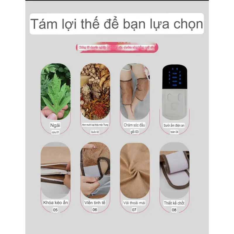 Tặng Vận Chuyển-Đai khớp gối ngải cứu đông y chính hãng - Cải thiện đau mỏi, tê bì chân tay, khô khớp, thoái hóa khớp 4