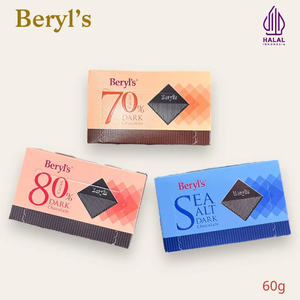 Cokelat Box Beryl's SEA Salt Dark Chocolate 60g Malaysia 100% HALAL Coklat Hitam Food Cocoa