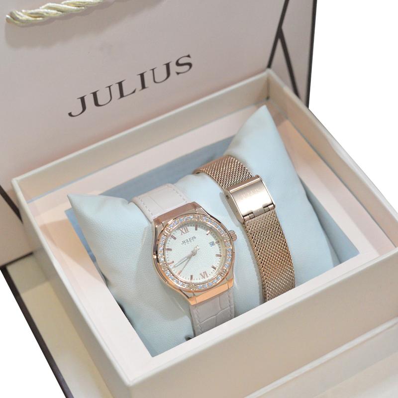 Combo Đồng Hồ Nữ JA-1395 Julius Hàn Quốc Women Voi