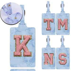 New Label koper Blue Luggage tag information checked anti-loss luggage box identification plate PInk embroidered letter logo