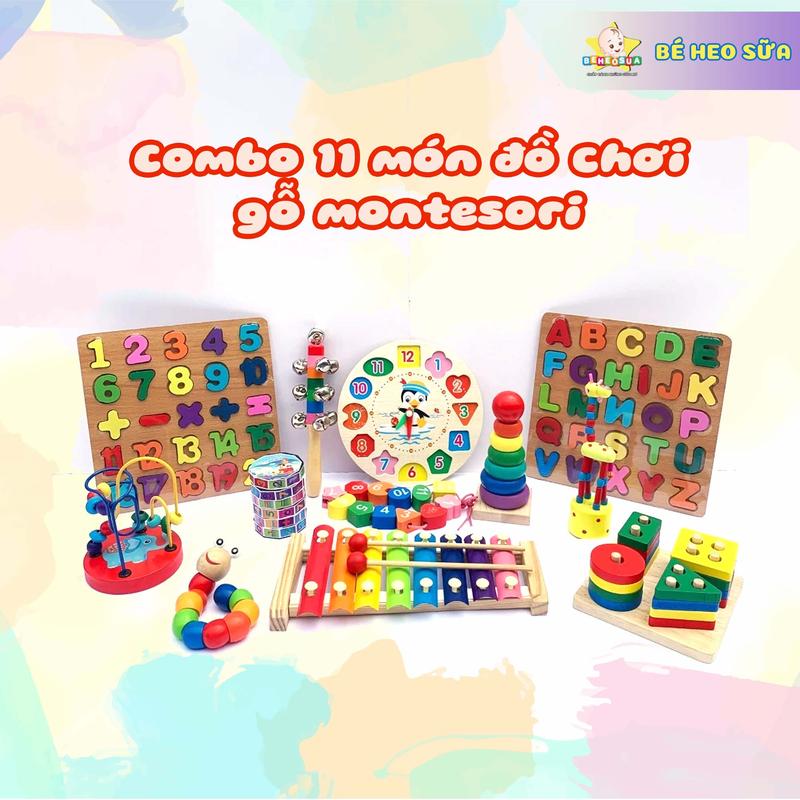 [SALE SỐC] Combo 11 món đồ chơi gỗ cho bé thông minh, phát triển trí tuệ tư duy cho bé từ 1 - 6 tuổi