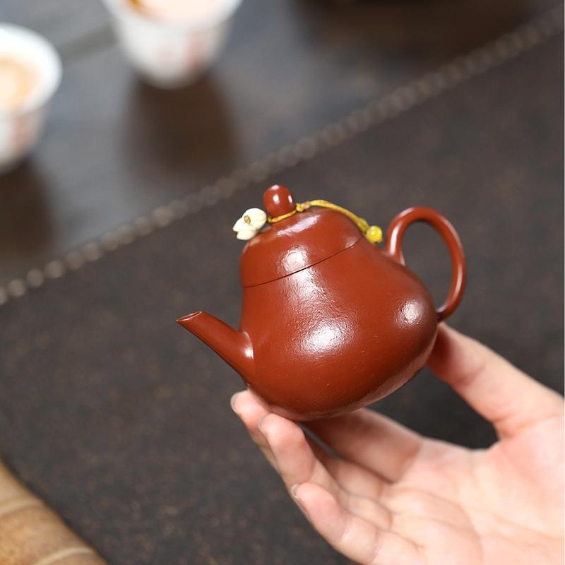 # Zisha Teapot# [Lifetime Fidelity] Yixing Zisha Teapot Pure Handmade Famous Authentic Tea Making Large and Small Capacity Tea Set Yixing Zisha Teapot Famous Handmade Raw Ore Small Coal Kiln Cinnabar Sand Small Autumn Water High-End Teapot 1