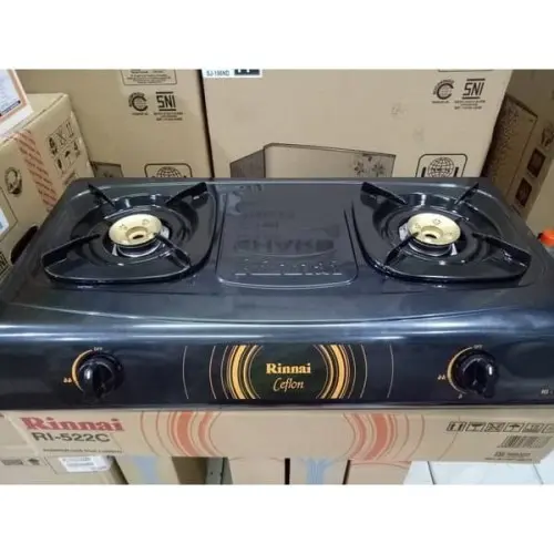 KOMPOR RINNAI 2 TUNGKU + SELANG REGULATOR RI 522 S, RI 522 C, RI 522 E, RI 522 A 1