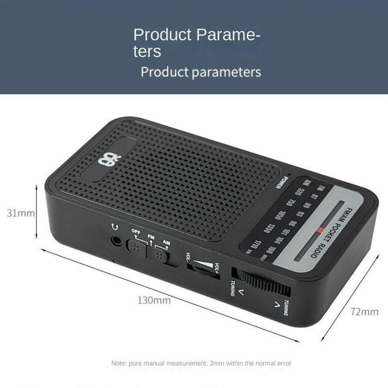 Portable Radio AM FM, Goodes Transistor Radio with Loud Speaker, Headphone Jack, 2AA Battery Operated Radio for Long Range Reception, Pocket Radio for Indoor, Outdoor and Emergency Use Audio Button 1