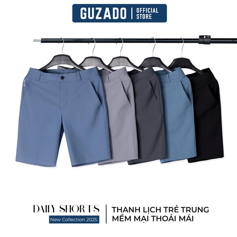 Quần Short Nam GUZADO Dáng Âu Vải Gió Mix Đồ Dễ Đẹp GSR15