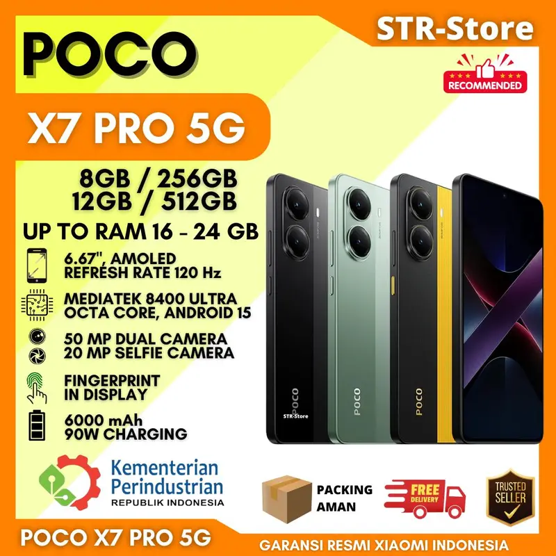 POCO X7 PRO 5G 12/512 GB GARANSI RESMI POCO ANDROID BARU X7 PRO 5G 8/256 GB - POCO X7 PRO 5G