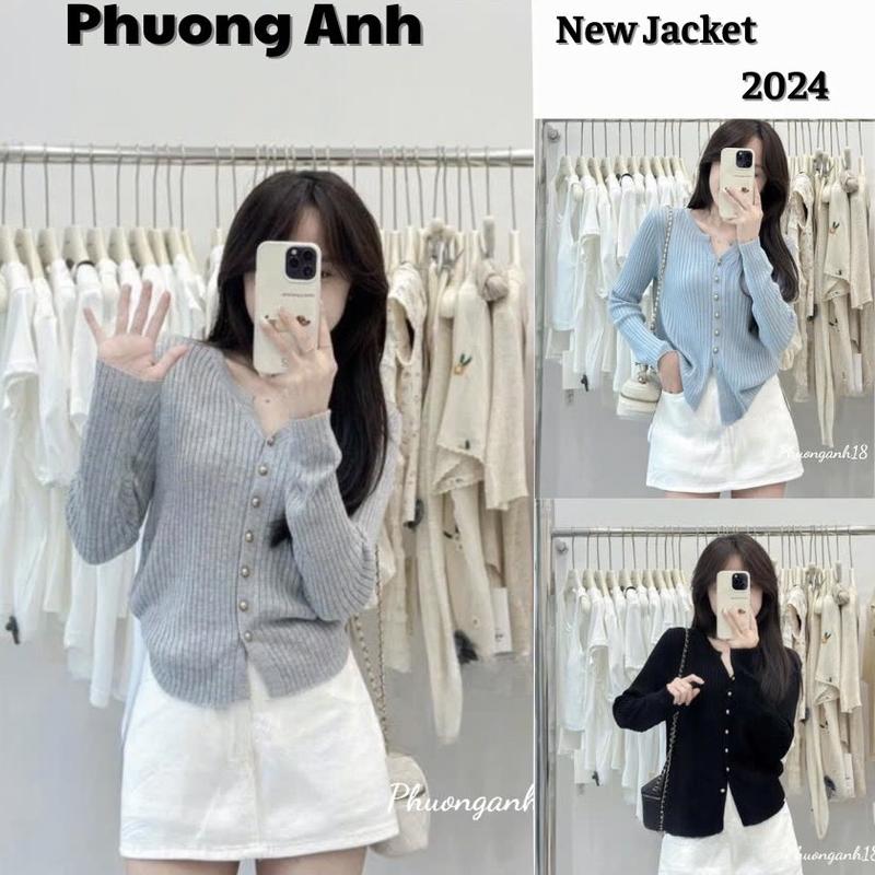 Áo len nữ cardigan cúc đồng tay dài 802 phong cách hàn quốc Women