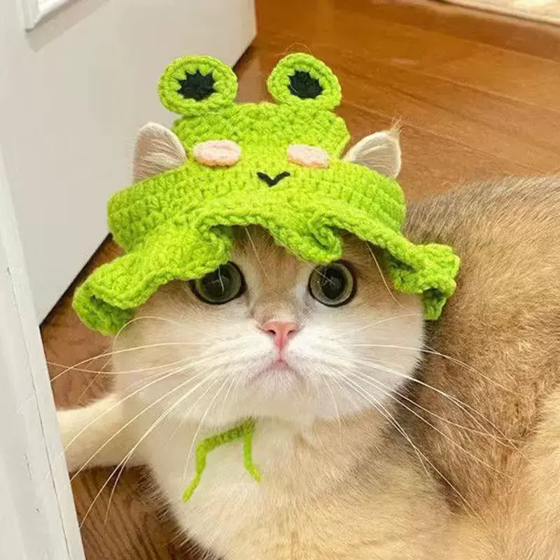 Aksesoris Natal untuk Kucing – Saputangan Air Kucing Imut & Topi Kecil Lucu, Hiasan Hewan Peliharaan Natal