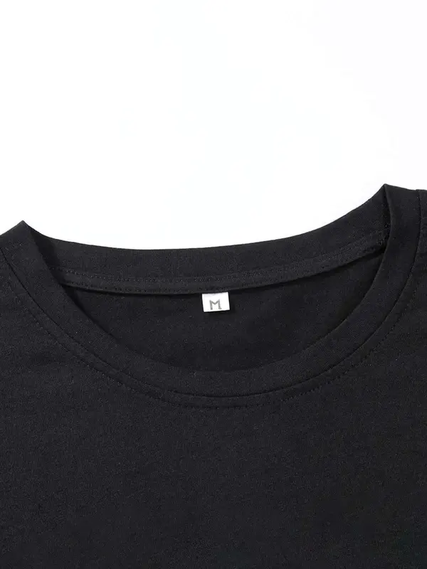 Women's Oil Painting Graphic Round Neck Drop Shoulder Tee, Fashion Casual Crew Neck T-Shirt for Daily Holiday Vacation Outdoor Wear, Ladies Clothes for All Seasons 4