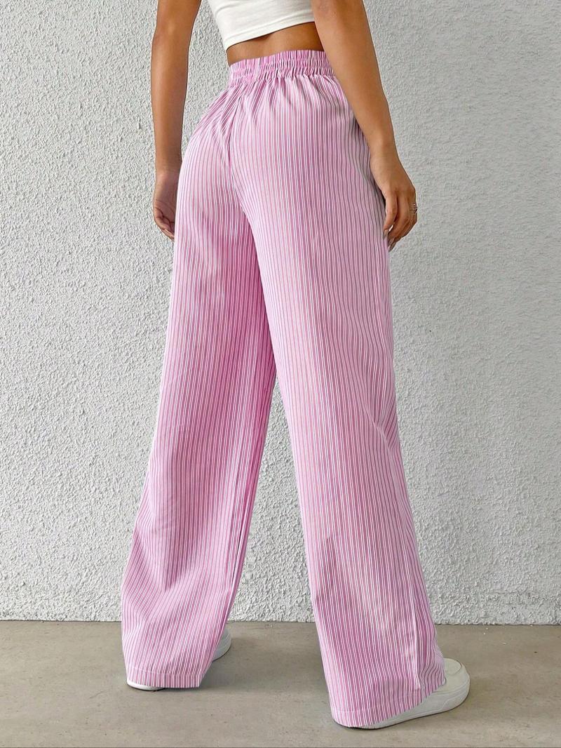 Product Introduction of Women's Striped Print Pants, Casual Comfy Trousers for Daily Wear, Ladies Bottoms for All Seasons 3