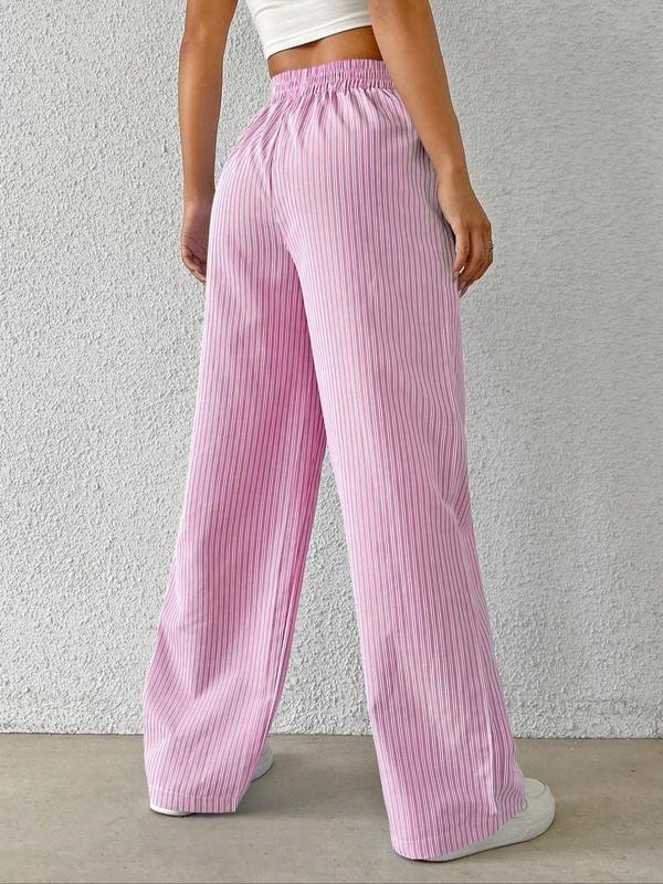 Women's Striped Print Pants, Casual Comfy Trousers for Daily Wear, Ladies Bottoms for All Seasons 2