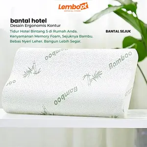 LV RESTREA Bantal Orthopedic Memory Foam Kontur Serat Bambu Bantal Terapi Leher Anti Pegal bantal tidur terbaik untuk sakit leher Bantal Kesehatan Tidur Contour Memory Foam Pillow