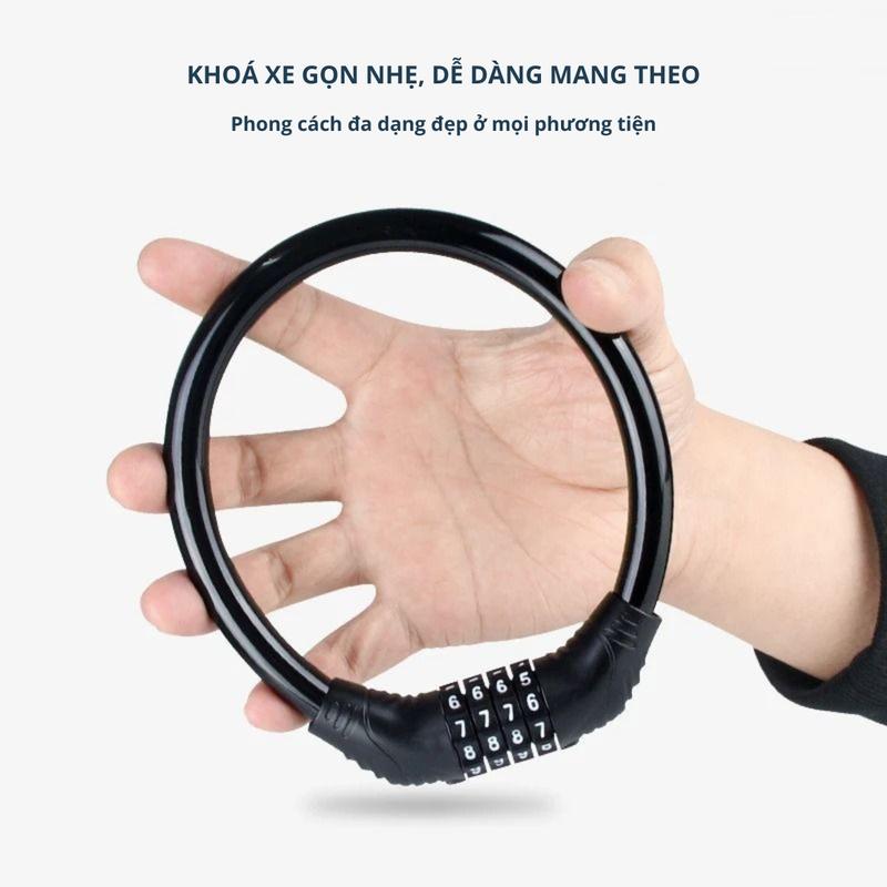Khoá xe đạp thể thao chống trộm khoá dây treo yên xe đạp 4 số xoay mã khoá tránh mất chìa khoá, khoá xe đạp xe máy đa năng