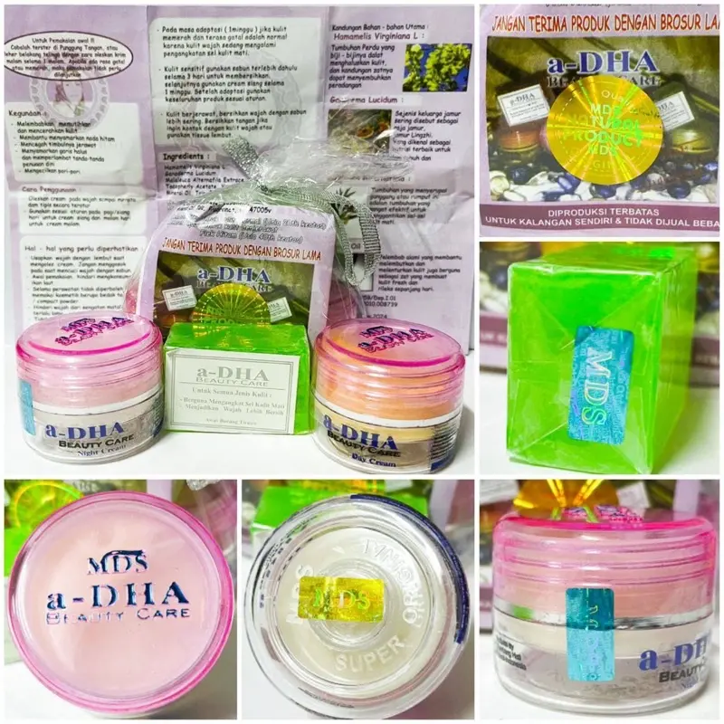 ADHA ORI MDS / ADHA PINK MDS / ADHA HIJAU MDS Pencerah Mencerahkan Memutihkan Wajah Perawatan