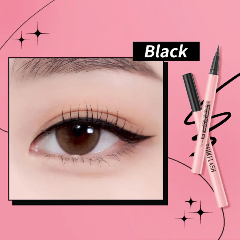 Bộ Trang Điểm Mắt, 4 Món, PINKFLASH, Mascara Không Thấm Nước, Bút Kẻ Mắt, Bút Chì Kẻ Lông Mày, Kẹp Mi 2