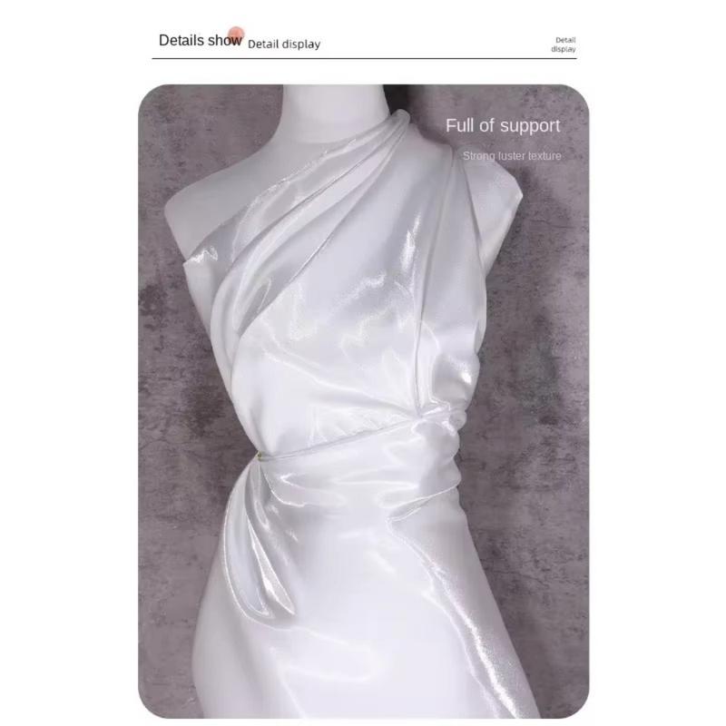 Product Introduction of Luxury Polyester Liquid Water Satin Fabric Thickened Natural Reflective Silk Satin Clothing Fabric Wedding Dress Decorative 25