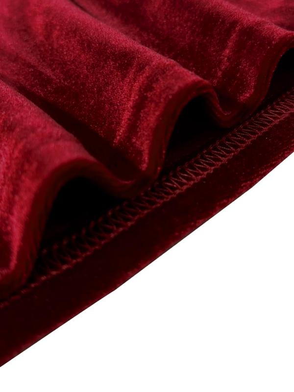 Women's Faux Pearl Decor Backless Ruched Velvet Dress, Elegant Cowl Neck Sleeveless Long Dress for Party Holiday Wedding Guest, Ladies Summer Clothes 7