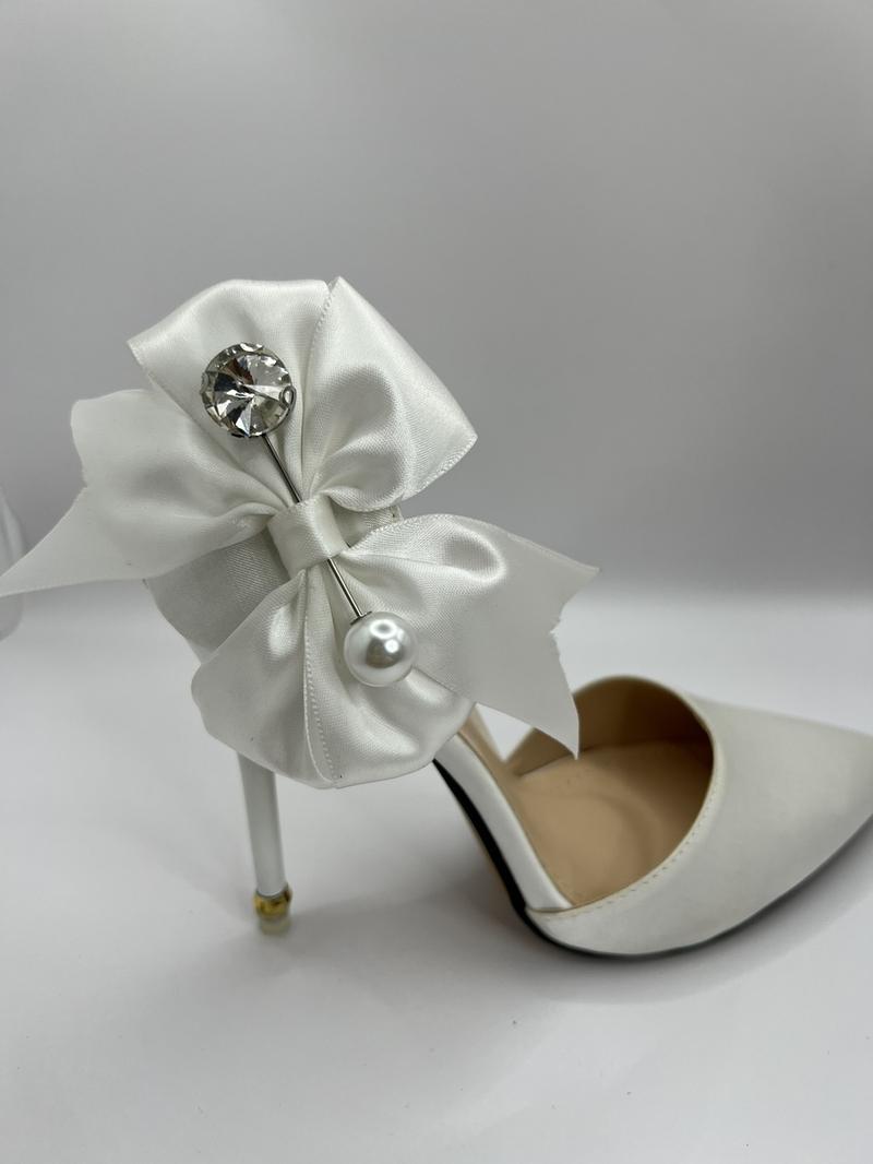 Product Introduction of N53 Giày cao gót gắn nơ lụa xoàn chéo , gót ngọc cao 9cm Shoes Nữ ( lùi 1sz ) 20