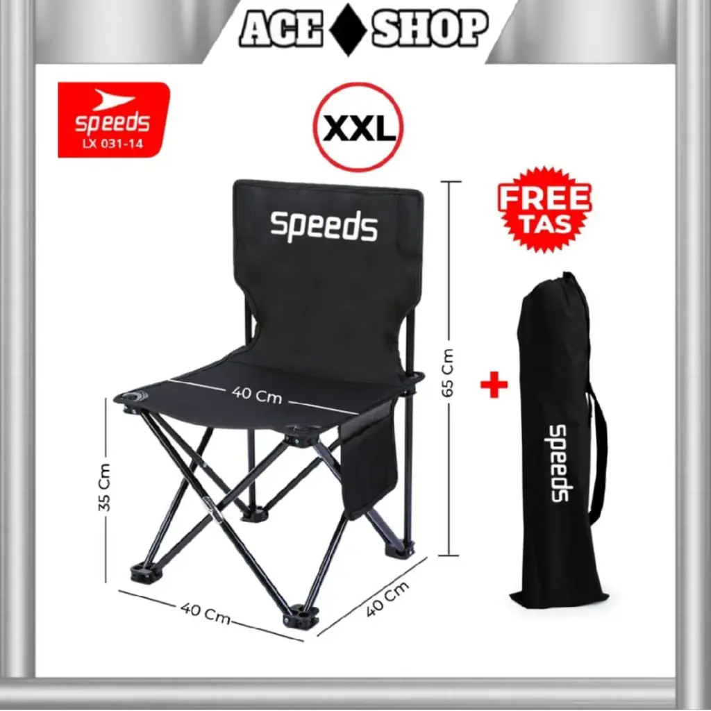 SPEEDS Portable Folding Chair Kursi Lipat Portable Kursi Gunung & Camping Kursi Sauna Bangku - XXL