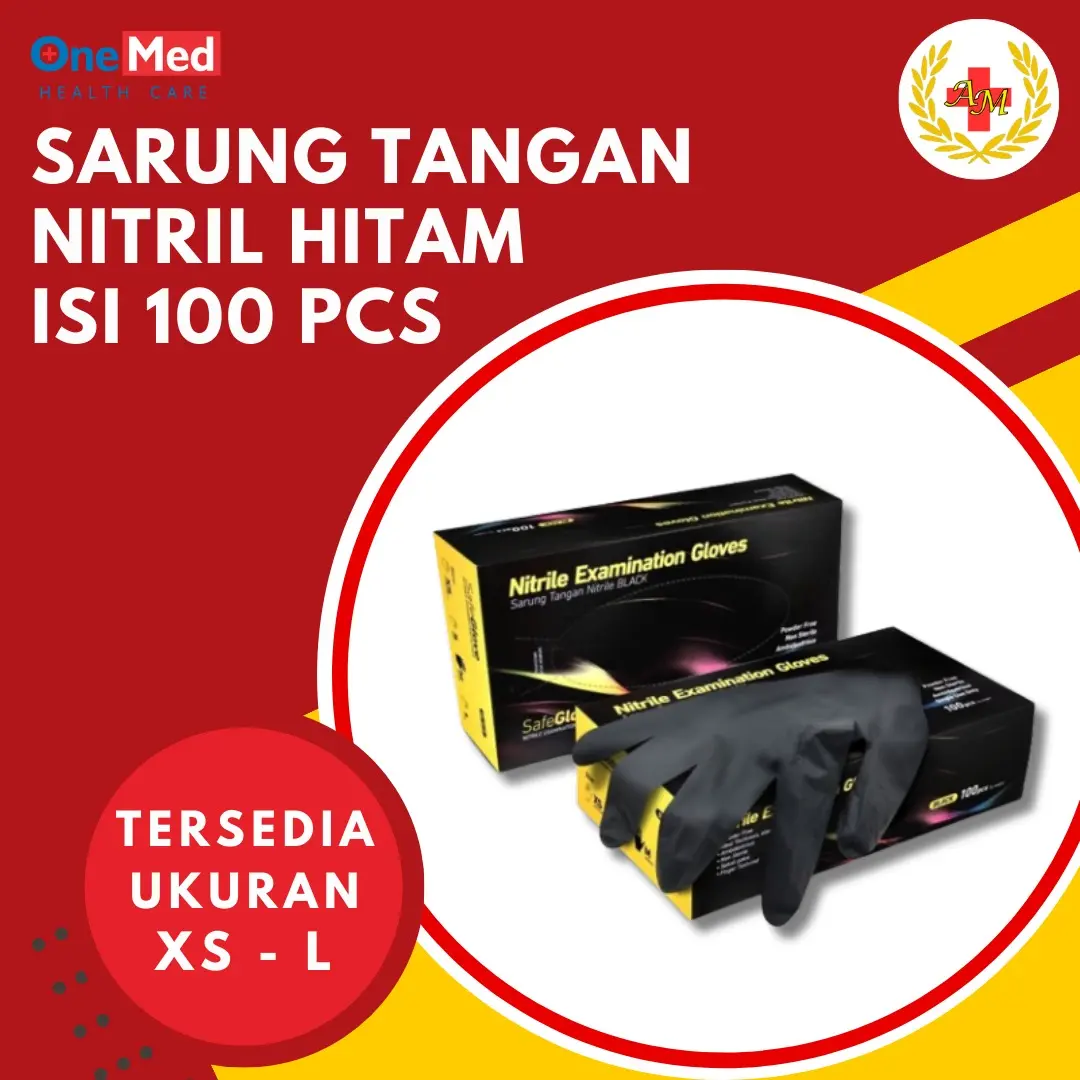 Sarung Tangan Nitril Hitam Hand Glove Nitrile Black Handscoon isi 100 Cleaning