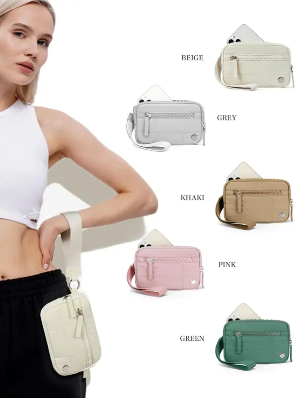 Women's Solid Color Zipper Compact Wristlet,  Wallet Clutch, Fashionable Lightweight Waterproof Phone Bag, Casual Versatile Clutch for Daily Used, Elegant Clutch 8