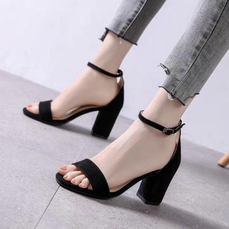 Giày cao gót bản ngang 5 7 phân bít gót LT SDVB003 DéP Shoes