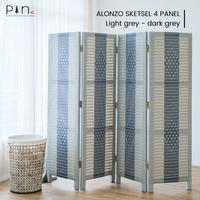 Gambar Pembatas / Sekat Ruangan Rotan Sintetis - Alonzo Sketsel 4 Panel - L Grey - D Grey dari Pine Rotan Jogjakarta Kota Yogyakarta 3 Tokopedia