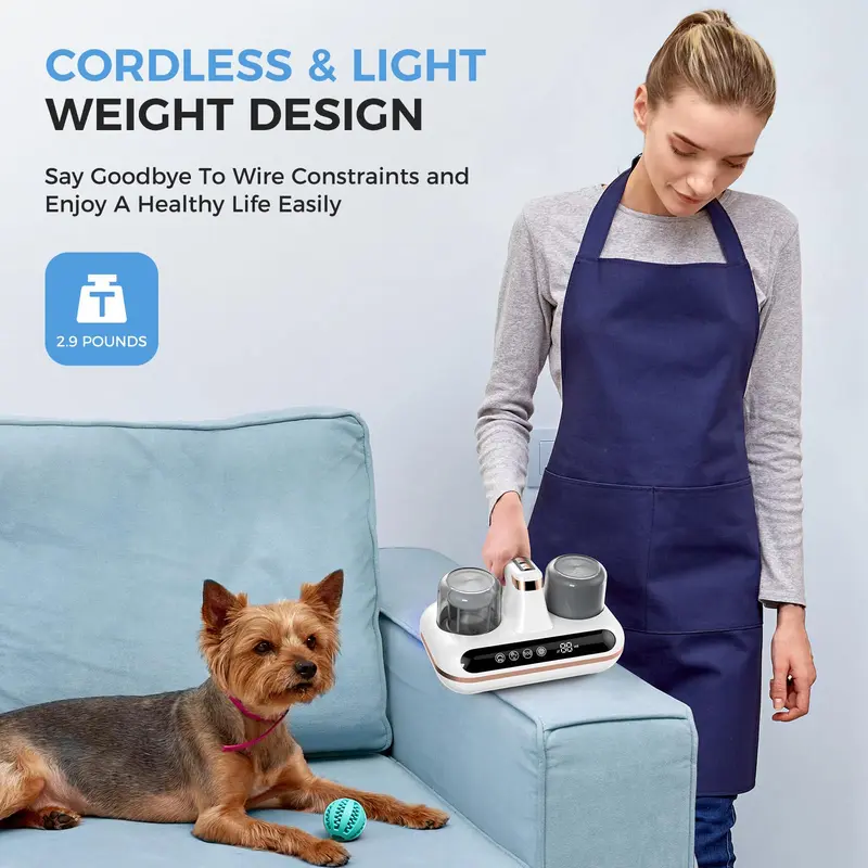 5-in-1 Cordless Vacuum Cleaner, Low Noise Vacuum Cleaner for Dust, Bed, Carpet, Couch, Sofa, Handheld Vacuum, Dust Collector with UV-C Light & Ultrasonic Technology, Home Appliances, Dust Mite Vacuum, Gifts for Girlfriend, Home Essentials 7