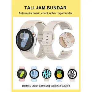 Strap Galaxy Watch 7 Bahan Silicone Tali Pengganti Galaxy Watch 7/FE/6/5/4  Gelombang 44mm 40mm