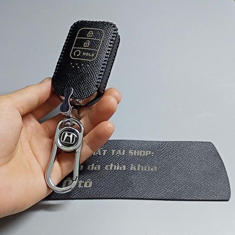 Bọc chìa khoá Honda BR-V 2024- 3 nút bấm ĐỀ NỔ bao da ốp chìa khoá da bò nhiều màu khâu thủ công