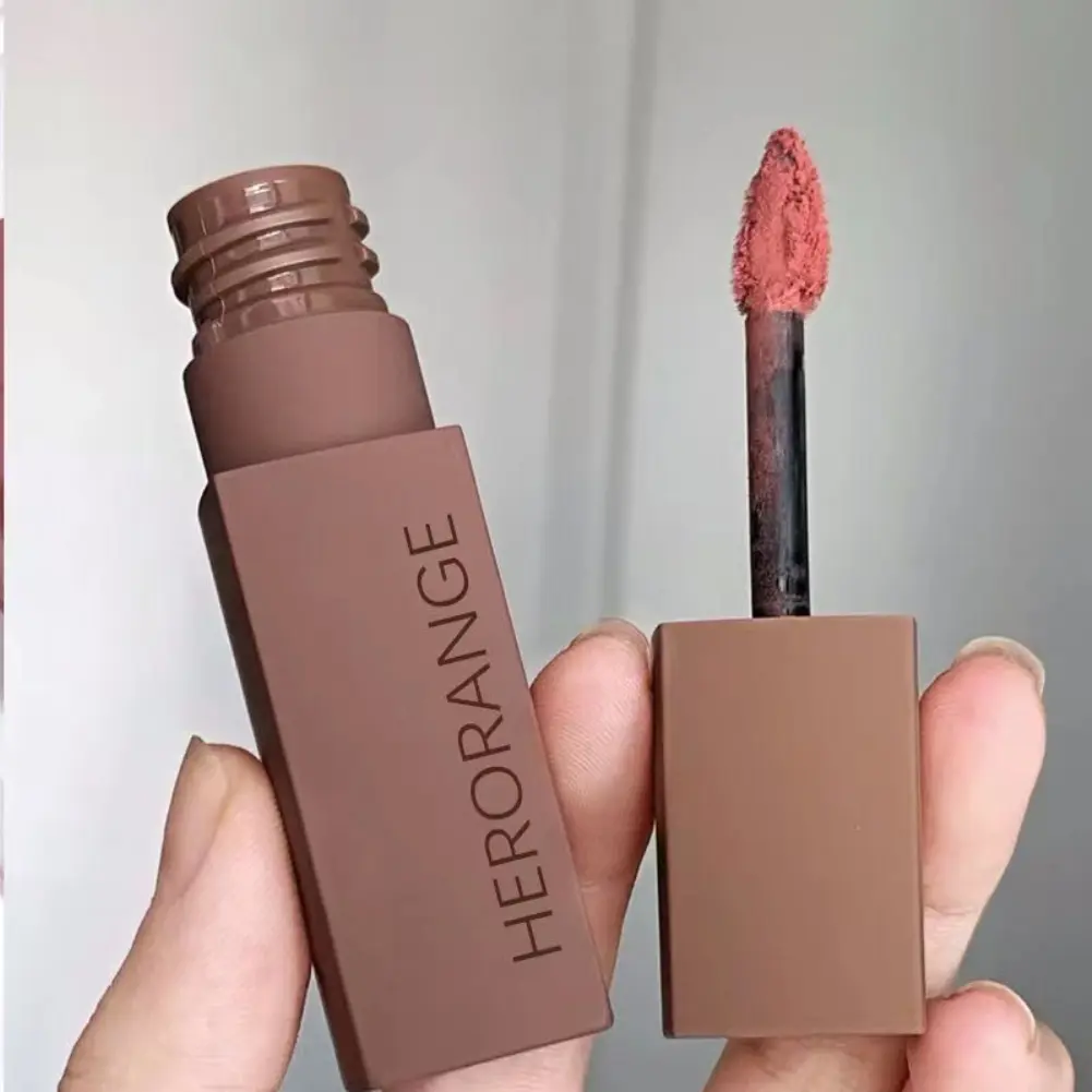 HERORANGE Velvet Lipstick 6 Colors Matte Lip Gloss Waterproof Red Lip Tint Makeup Clay