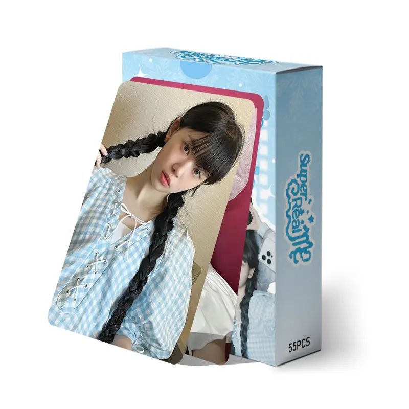 Thẻ Lomo Laser 3d, ILLIT, 50-55 cái / hộp, Thẻ ảnh Album SUPER REAL ME, WONHEE Solo, YUNAH, MINJU, MOKA, IROHA, Bưu thiếp 3d, Đang Giảm Giá, JY 2
