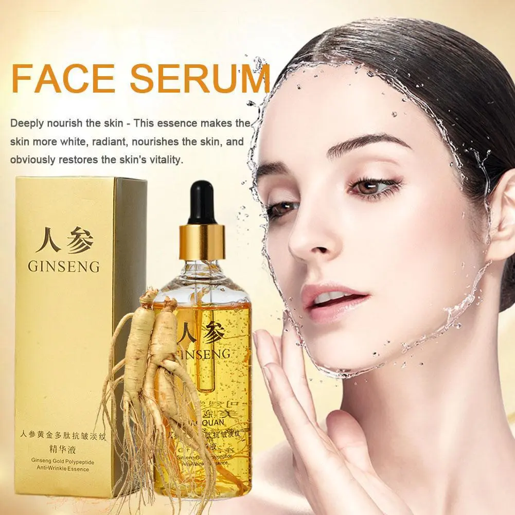 Ginseng Anti Wrinkle Polypeptide Serum Anti Aging Niacinamide Face Serum 100ml U8C9