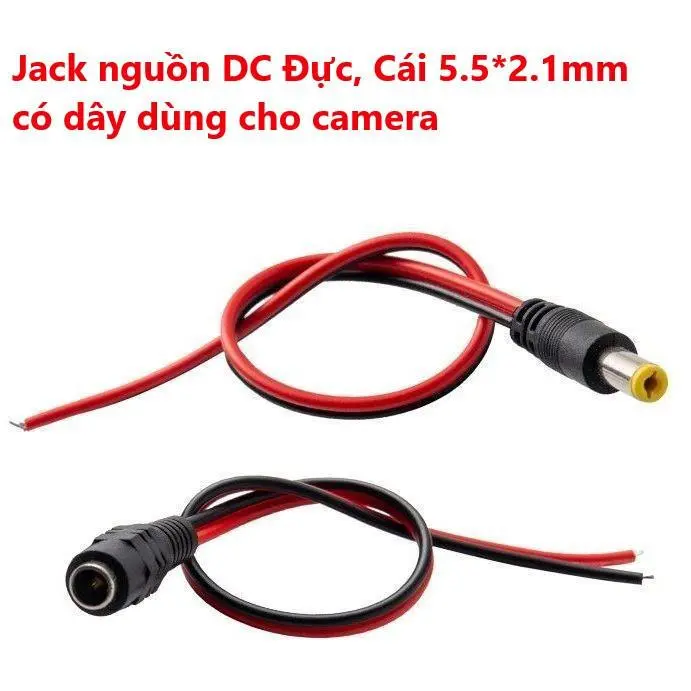 Jack nguồn DC Đực, Cái 5.5*2.1mm có dây dùng cho camera - Lõi dây đồng nguyên chất Hàng Xịn Phụ Kiện