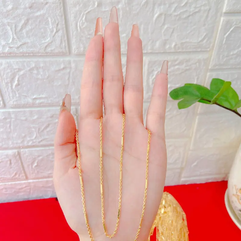 dây chuyền vàng non sợi nhỏ,,#daychuyenvangnon,#trangsuc ,#vangnon,#daychuyen ,#vang . 1