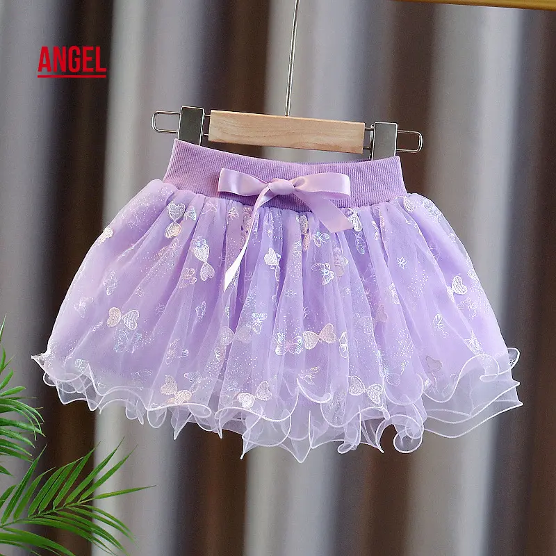 [New Model] AG Shop Baby Girl Summer Dress Mesh Skirt Embroidered Girls' Skirt Children's Pettiskirt Children's Short Skirt Summer New✨[Angel]✨