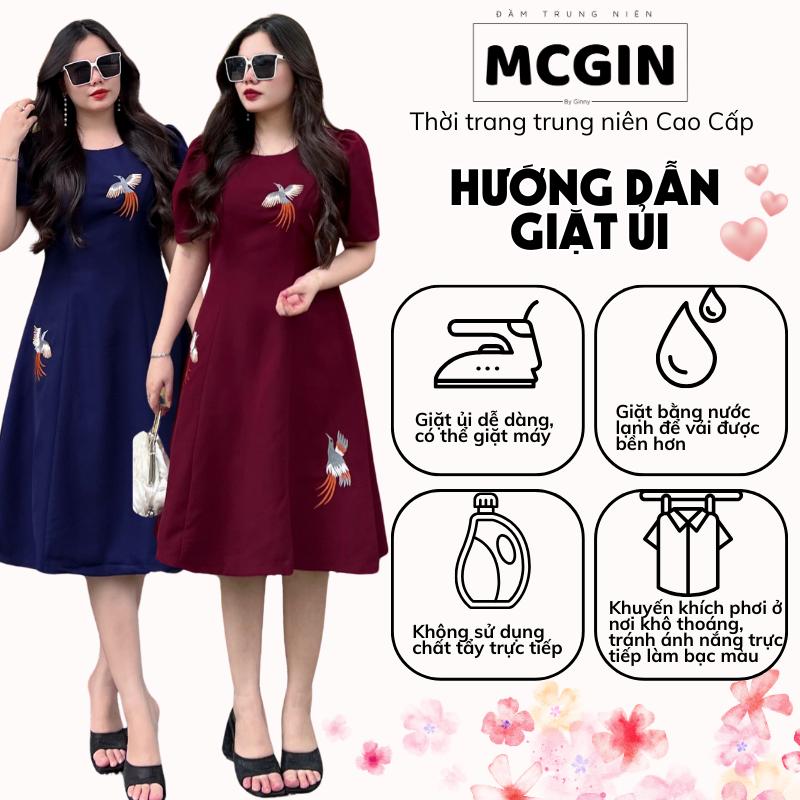Product Introduction of [CG031] Đầm trung niên Bigsize MCGIN Ads, váy dự tiệc sang trọng cho mẹ | Đầm xòe thêu hải yến CG-031 Nữ Women vay  mactet 29