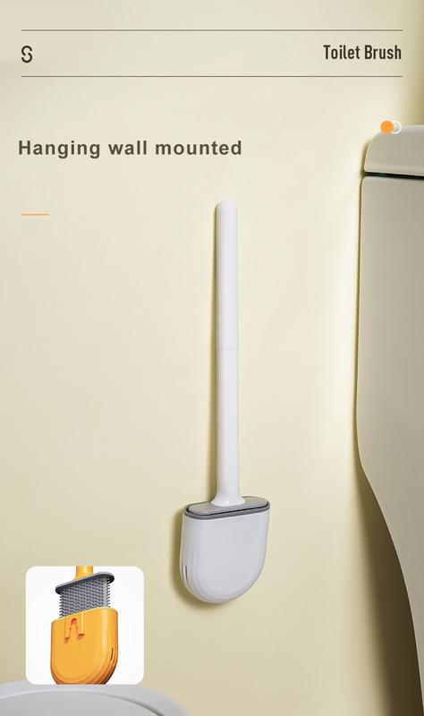 Product Introduction of Bàn Chải Nhà Vệ Sinh Gắn Tường, Bàn Chải Silicon Đầu Phẳng, Chất Tẩy Rửa Nhà Vệ Sinh, Bộ Bàn Chải Làm Sạch Nhà Vệ Sinh, Phòng Tắm 9