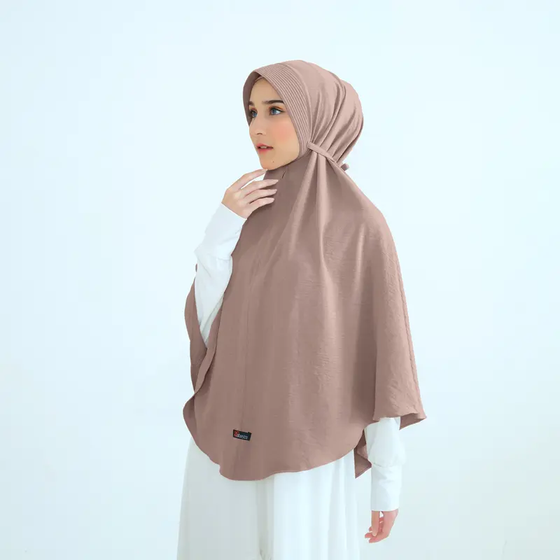 alfaeyza - Hijab Bergo Maryam Pad Tali Cringkle Airflow PREMIUM Size XL Nyaman 5