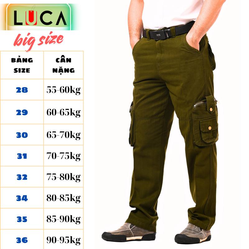[kaki-02] quần dài nam kaki túi hộp LUCA , quần dành cho nam BIG SIZE, trung niên, chất vải kaki dày , bền chắc, nhiều màu sắc hợp thời trang ,  Menswear Pants đời thường  quần  short tối giản to & cao thông thường đường phố san quan  big